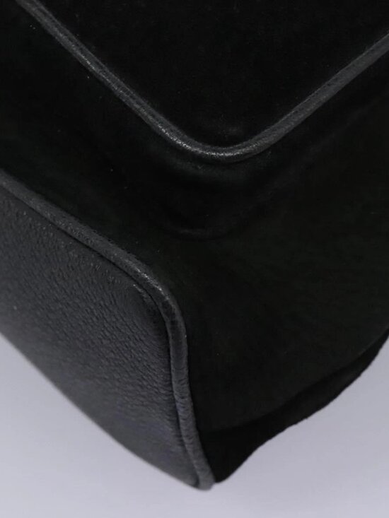 GUCCI Bamboo Backpack Suede Leather Black Gold 003 58 0016 Auth nb144 main image 13